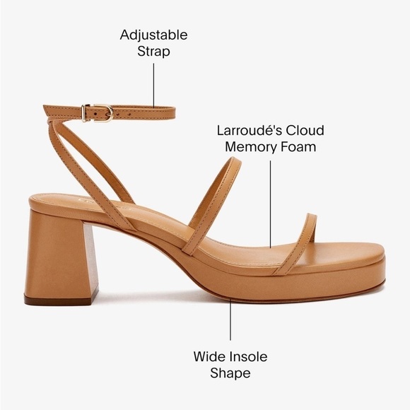 Larroudé Gio Sandal In Tan Leather - Picture 4 of 12